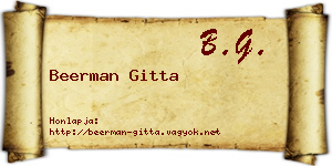 Beerman Gitta névjegykártya